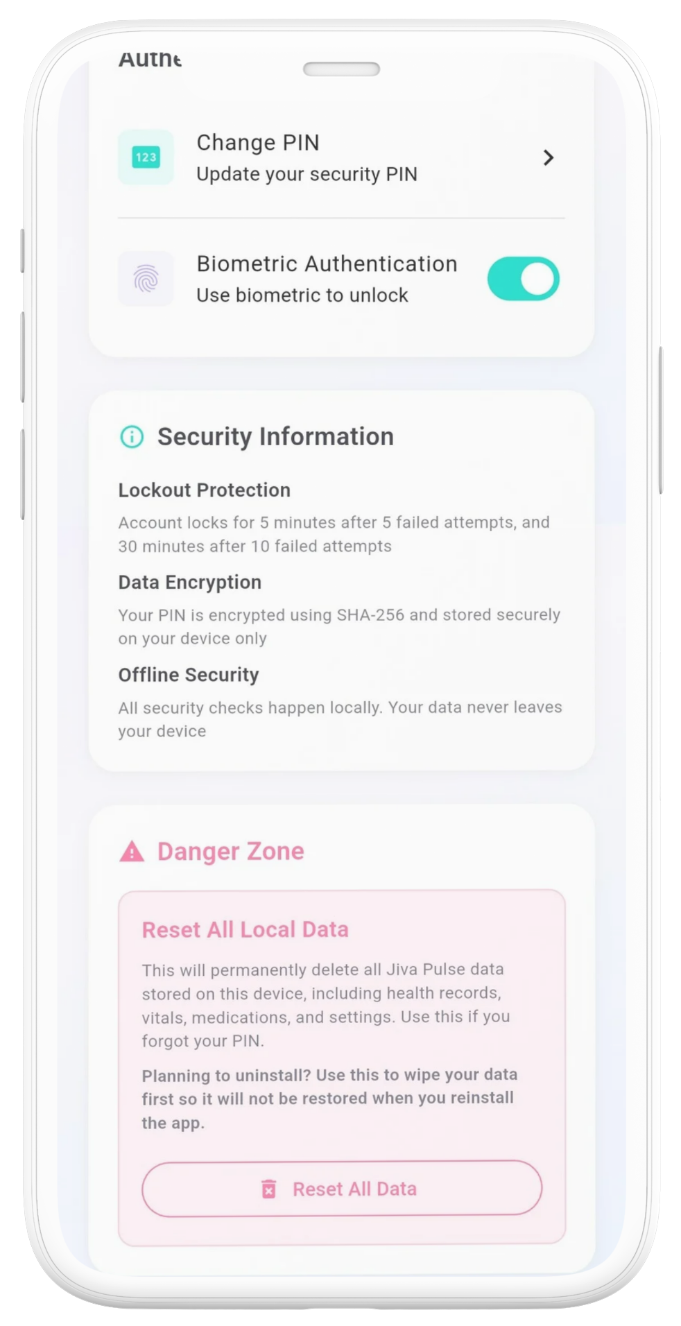 Jiva Pulse data management and backup interface